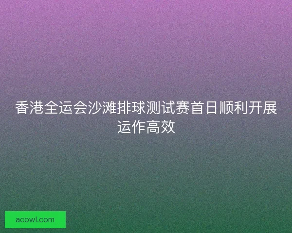 香港全运会沙滩排球测试赛首日顺利开展运作高效